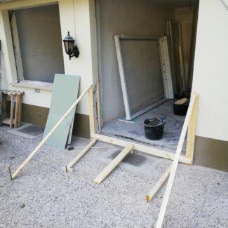 Fensterdurchbruch außen vorher 