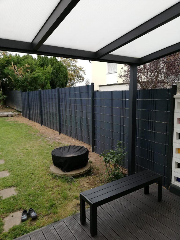 Doppelstabmattenzaun 7016 nachher